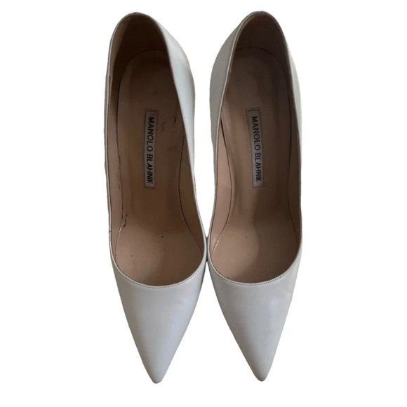 Manolo Blahnik BB Pump - White Leather - Picture 1 of 6